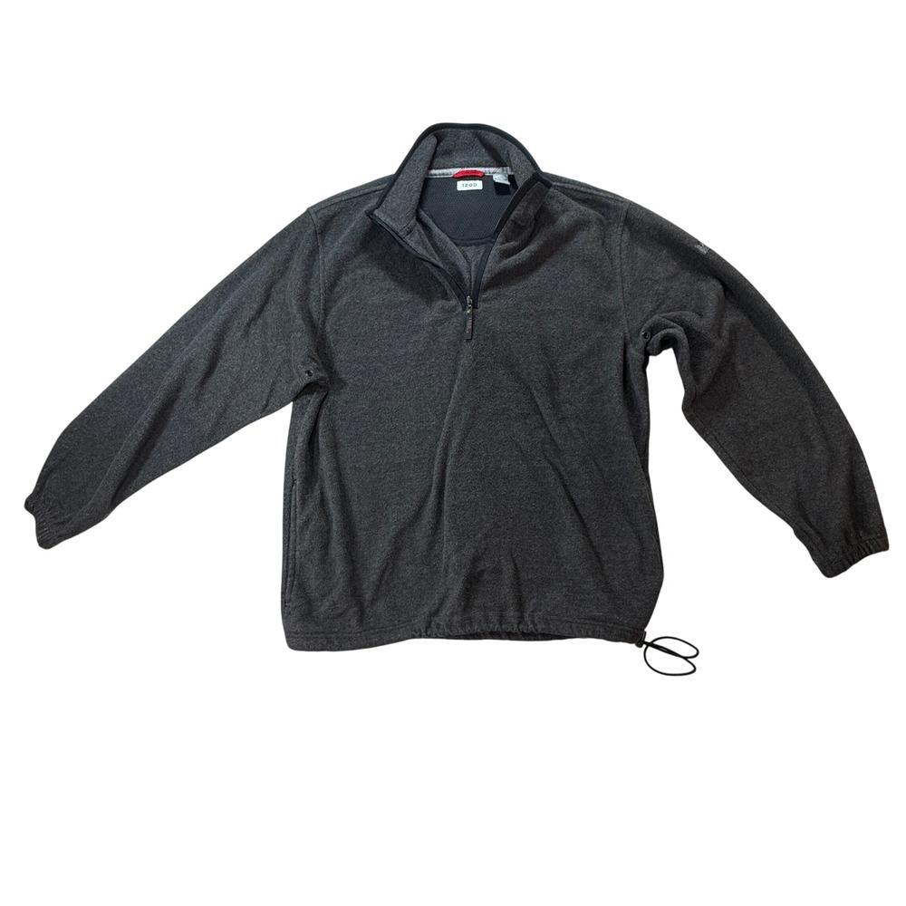 IZOD Perform X Fleece Pullover Mens Large 1/4 Zip Mock Neck Charcoal Gray